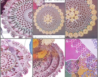 Lily Mills #70 16 Doilies Place Mat Crochet Book Pattern File PDF 0015