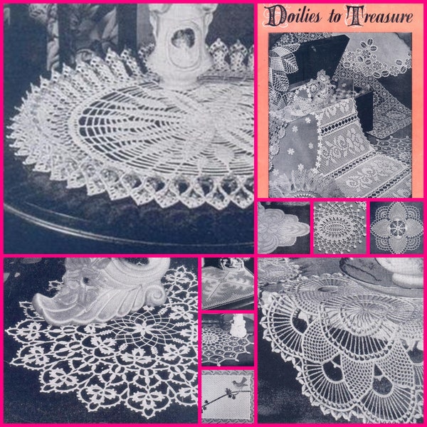 Lily #1600 1950s 31 Projects Doilies Crochet Pattern Book PDF 0175