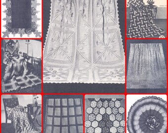 Nuns #819 c. 1934 9 Afghan Book Crochet Pattern File PDF 0108