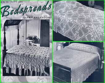 Spool #166 c. 1941 Crochet Pattern 14 Bedspreads Book PDF 0164