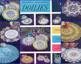 American #145 1940s Crochet Pattern 18 Doilies Libro PDF 0158