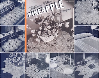 Clarks No. 230 c. 1946 25 Pineapple Crochet Book Pattern PDF 0126