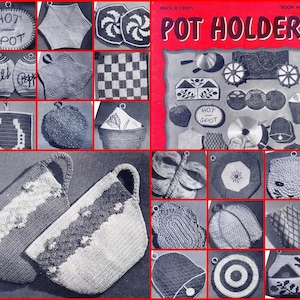 Clarks #196 c. 1943 33 Potholders Crochet Pattern Book PDF 0153