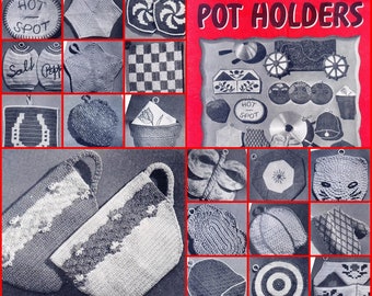 Clarks #196 c. 1943 33 Potholders Crochet Pattern Book PDF 0153