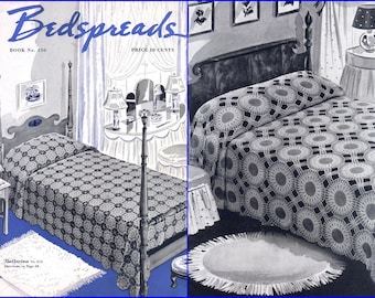 Spool #136 c. 1939 Crochet Pattern 11 Bedspreads Vintage PDF 0163