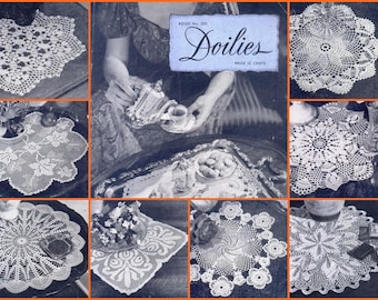 Spool  #201 c. 1943 17 Doilies Crochet Pattern Book PDF 0146