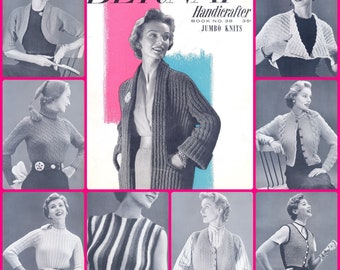 Bernat #38 c. 1953 23 Jumbo Knits Book Pattern PDF 0132