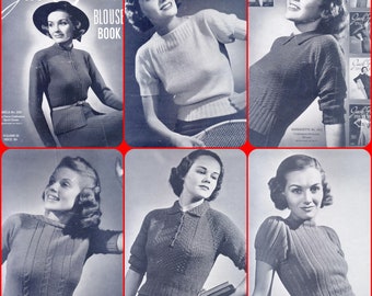 Jack Frost #25 c. 1937 12 Blouse Knitted Pattern Book File PDF 0052