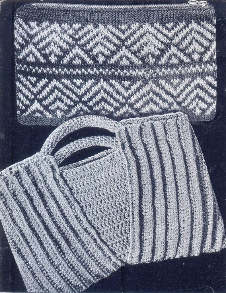 Clarks 57 1950s 39 Projects Bags Crochet Knit Pattern Book PDF 0166 image 10
