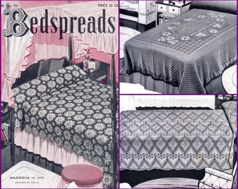 Spool #151 c. 1940 Crochet Pattern 12 Bedspreads Book PDF 0160