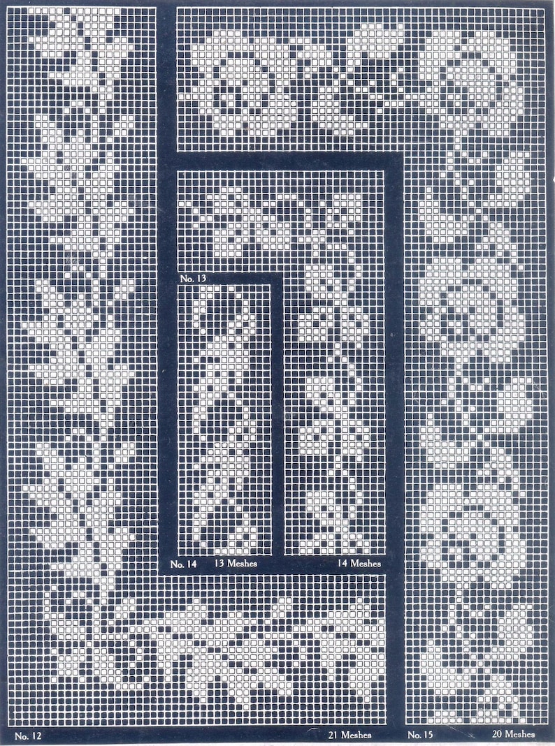 Kirchmaier 4 c.1915 Filet Crochet Book Pattern PDF 0025 Bild 5