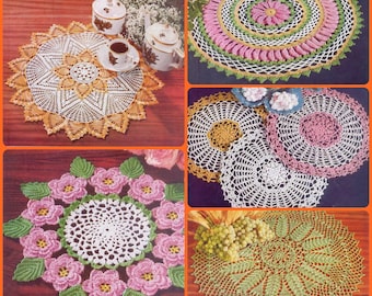 American #124 c 1955 9 Projects Doilies Crochet Book Pattern PDF 0159