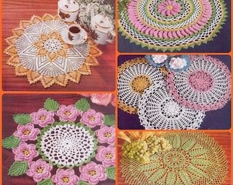 American #124 c 1955 9 Projects Doilies Crochet Book Pattern PDF 0159