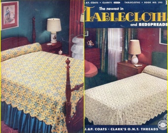 Coats #295 c. 1952 Crochet 9 Bedspreads Pattern Book PDF 0170