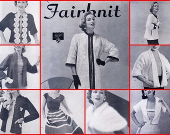 Fairknit #21 1950s 14 Projects Crochet Pattern Book PDF 0148