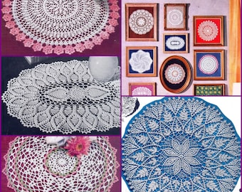 American #124 c. 1955 Crochet Pattern 9 Doilies Book PDF 0159