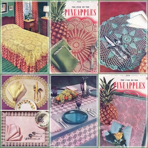 J&P #287 c. 1952 15 Pineapple Crochet Book Pattern PDF 0089