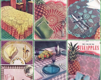 J&P #287 c. 1952 15 Pineapple Crochet Book Pattern PDF 0089