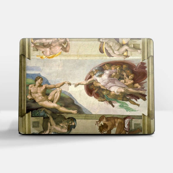 Laptop skin (Custom size). Michelangelo, "The Creation of Adam". Laptop cover, HP, Lenovo, Dell, Sony, Asus, Samsung etc.