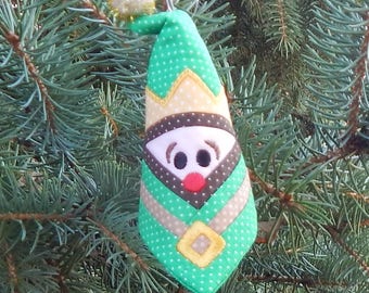 In the Hoop Log Cabin Elf Ornament