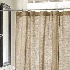 Burlap shower curtain deals