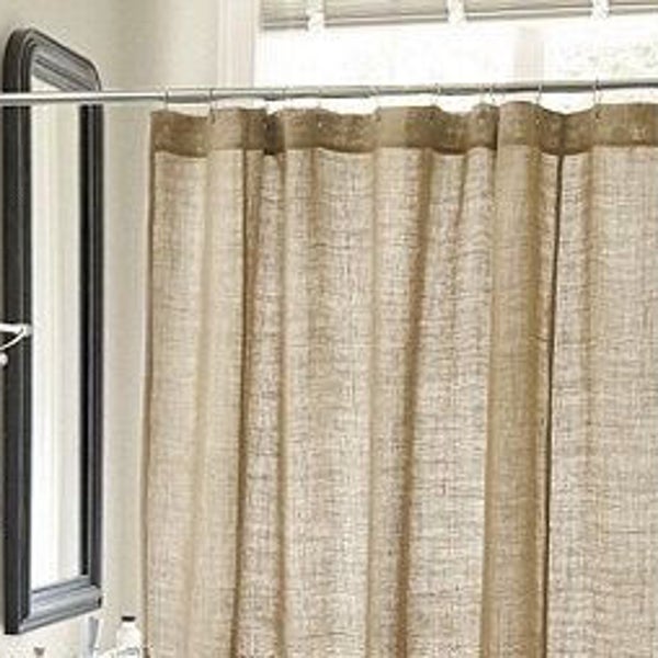 Burlap Shower Curtain Etsy