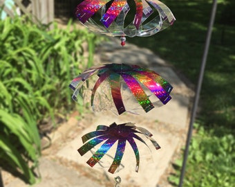 WindSpinner - Rainbow over Clear - Handmade - Unique Design