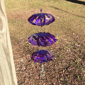 WindSpinner - Purple sparkle over a dark purple bottom- Handmade - Unique Design