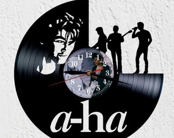 Vinyl Clock Orologio in vinile realizzato su vero disco LP 33 giri "A-HA"