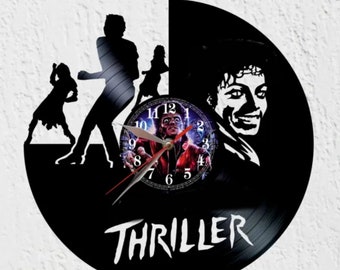 Vinyl Clock Orologio in vinile realizzato su vero disco LP 33 giri "THRILLER"