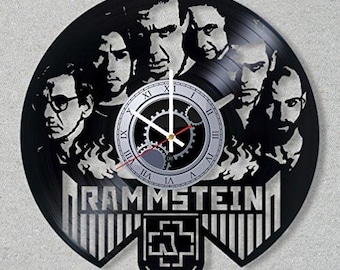 Vinyl-Uhr, handgefertigte Vinyl-Wanduhr auf echter 33-RPM-LP-Schallplatte, RAMMSTEIN 4