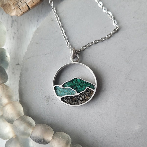 Alaska Mountain Necklace, You Pick the Alaska Sand or Glacier Silt