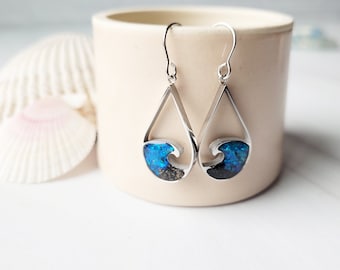 Sand and Glacier Silt from Alaska, Wave Earrings