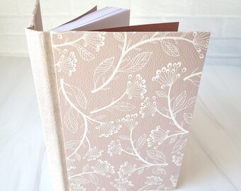 Flower Notebook, Handmade Journal, Unlined Paper