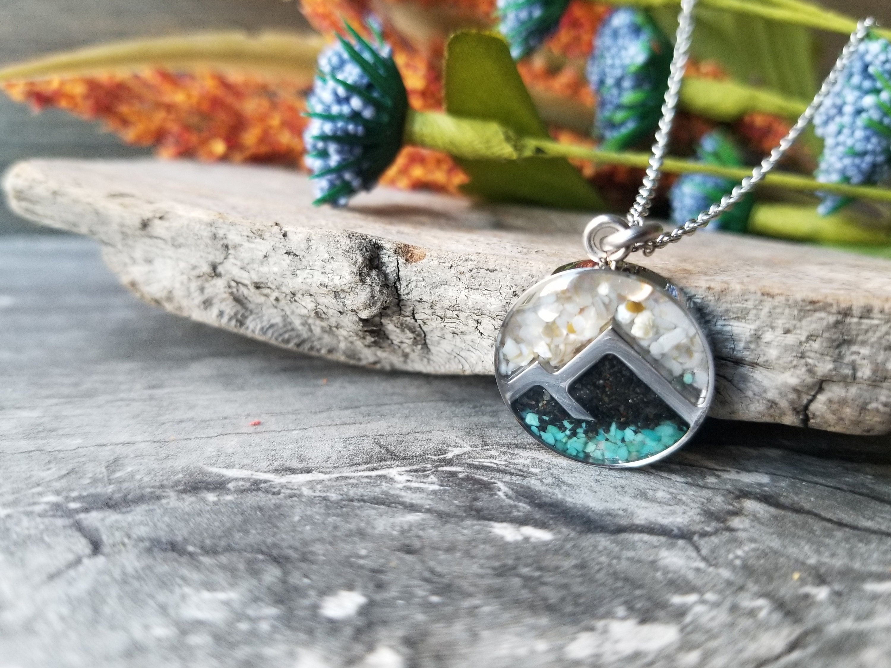 Seward Alaska Mountain Necklace Stainless Steel Seward Alaska Mountain Necklace Stainless Steel