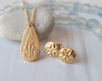Wildflower Jewelry Set, Gold Plated