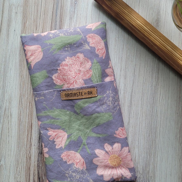 Travel Eye Pillow with French Lavender and Flax, Made in Alaska