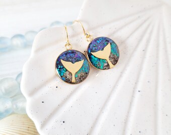 Sand from Puerto Vallarta, Mexico, Mermaid Earrings