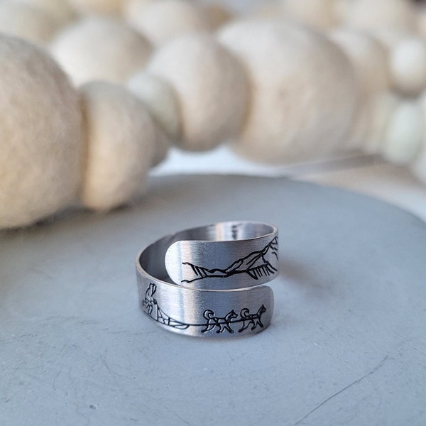 Dog Sled and Denali Ring in Stainless Steel