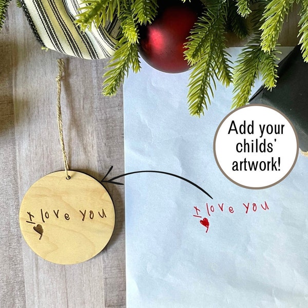 2024 Custom Kid artwork drawing Christmas Ornament, gift for mom and dad, Child's artwork ornament keepsake, Grandparent Christmas gift