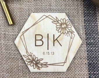 Personalized wooden coasters, Custom bulk wedding favors, Farmhouse drinkware, boho party favors, wedding gift, bridal shower gift