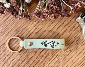 You are worthy Inspirational leather keychain, Key holder gift for her, Housewarming girlfriend gift, Motivational cute gift for mom