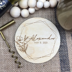 Custom bulk wedding favors, Personalized wooden coaster set, Monogram coasters, boho party favors, wedding gift, bridal shower gift