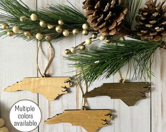 One Wooden North Carolina 2023 ornament, Raleigh Winston Salem Asheville Wilmington Durham Cary Hickory Boone Lenoir NC Christmas gift
