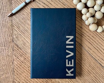 Men's Custom Name Business Logo Journal engraved Leatherette Journal gift, Personalized Monogram Journal Notebook, Journaling gift for him