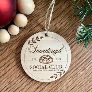 Funny sourdough loaf wooden Christmas ornament, All you knead Gift for foodie homestead baker, Bread Lover Kitchen Art, Holiday baking decor