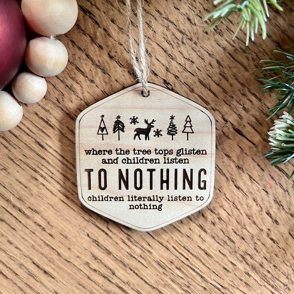 Funny Parent Wooden Christmas Ornament, Gift for mom and dad, Hilarious Holiday decor, Christmas cheeky humorous gag gift, Stocking Stuffer