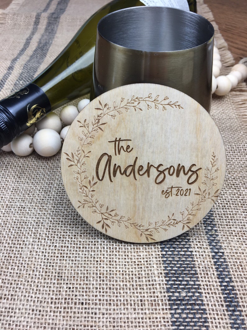 Custom Bulk Wedding Favors Personalized Wooden Coaster Set Etsy