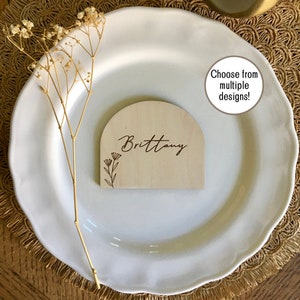 Personalized arch name wooden coasters, Custom bulk wedding favors, Farmhouse drinkware, boho party favors, wedding gift, bridal shower gift