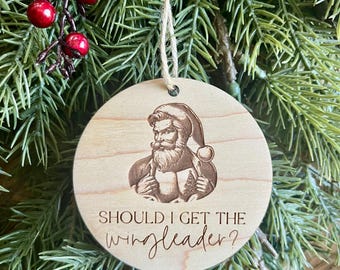 Romantasy Wingleader Bookish lover Book Boyfriend Wooden Christmas Ornament, Book club funny holiday gift, Reading Fae Smut stocking stuffer